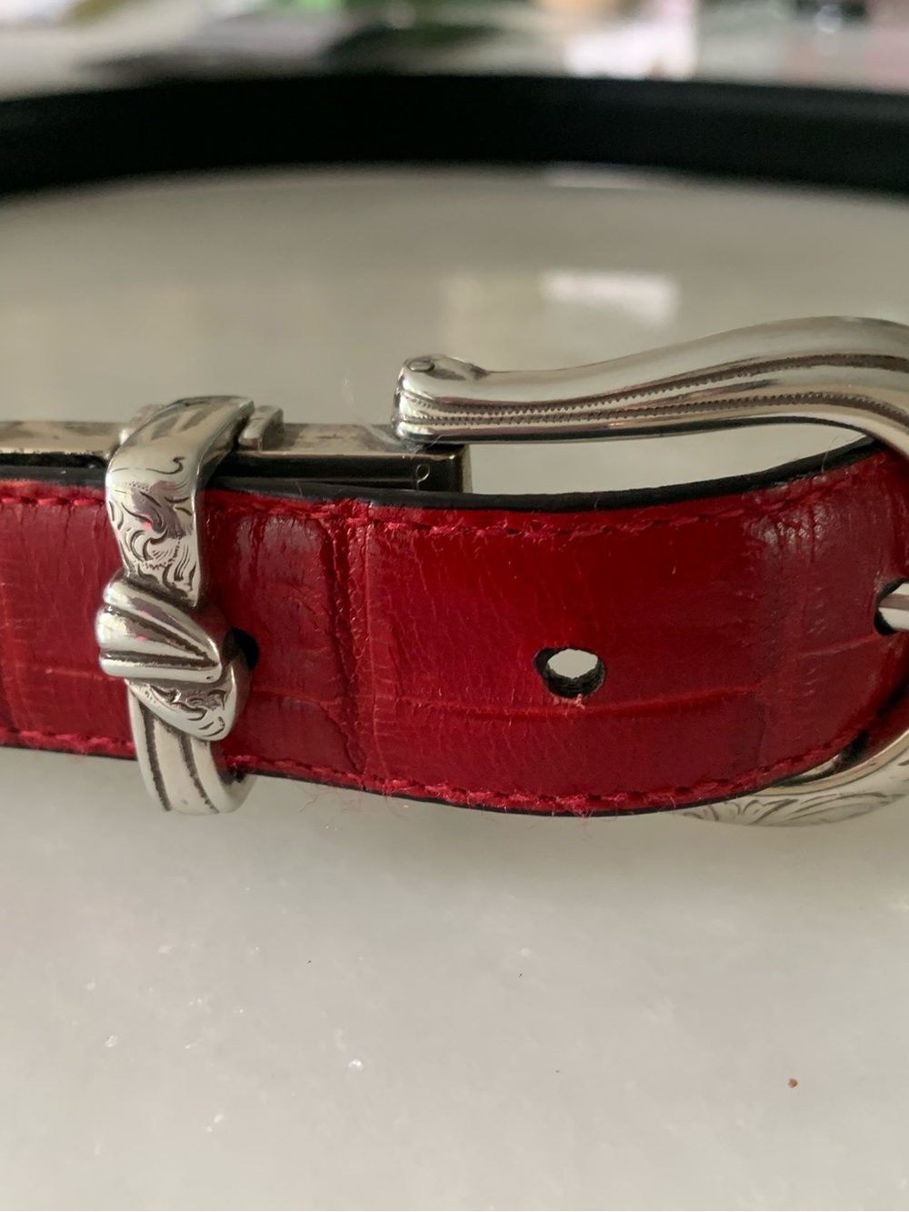 Brighton Belt- red/black reversible